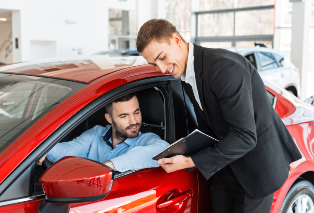 Man reviewing contract for rental car coverage after an accident