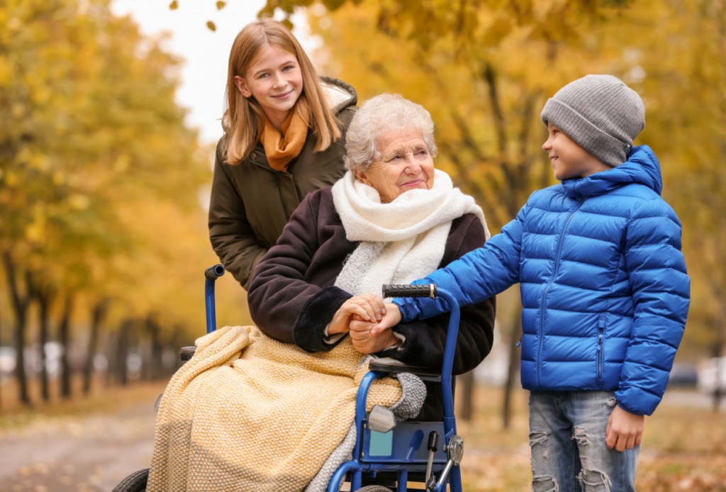 Grandmother leaving Medicare-covered nursing home with her grandkids to spend Thanksgiving with family